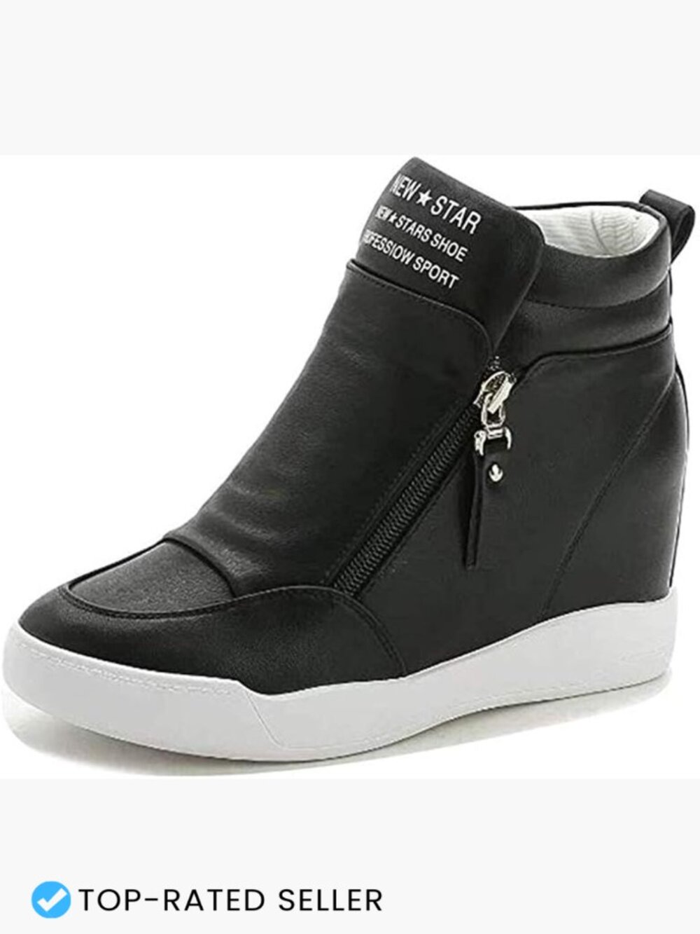 Platform Hidden Wedge High Top Fashion Sneakers Casual Tennis Ankle Boots